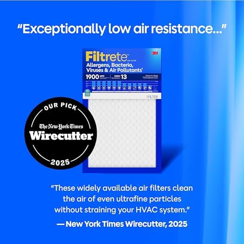 Filtrete 20x25x1 AC Furnace Air Filter, MERV 13, MPR 1900, Premium Allergen, Bacteria & Virus Filter, 3-Month Pleated 1-Inch Electrostatic Air Cleaning Filter, 6-Pack (Actual Size 19.69x24.69x0.78 in) - Image 3