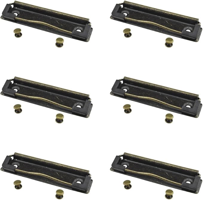 HAHIYO 3.94 Inches Vintage Bronze Metal Mountable Clipboard Clips - Image 6
