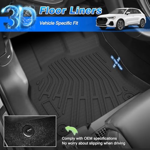 Cartist Floor Mats and Cargo Liner Fit for Audi Q3 2019 2020 2021 2022 2023 2024 2025 All Weather Floor Mat Q3 Accessories Heavy Duty Carpet Protection - Image 2
