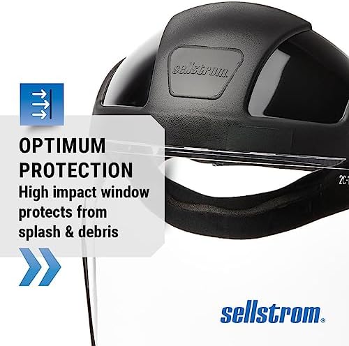 Sellstrom DP4 Face Shield - Lightweight Mask with High Impact Chin Guard, Crown & Ratchet Headgear for Work, Grinding, Cutting - ANSI Z87.1 - Anti Fog Polycarbonate Window - Image 3