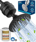 Cobbe 6-Setting High Pressure Filtered Shower Head Combo, Detachable Rain Shower Head with 20 Stage Shower Head Filter for Hard Water - Remove Chlorine and Harmful Substances, Black by Cobbe