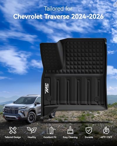 3W Floor Mats & Cargo Liner with Backrest Mat for Chevy Traverse 2024-2026 - Image 2