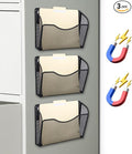 EASEPRES Magnetic 3 Single Pocket Mesh Hanging File Organizer, Vertical Wall by EASEPRES