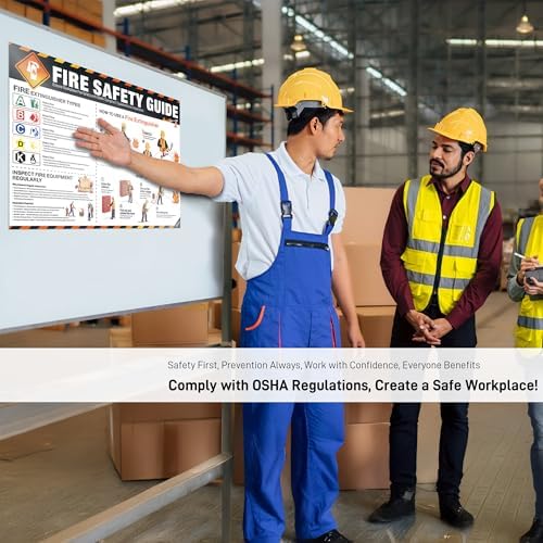 Fire Safety Poster – OSHA Compliance Fire Extinguisher & Hydrant Use Guide, Fire Types Chart, Emergency Instructions, Workplace Safety Sign, Laminated, Large 18 x 24 Wall Chart - Image 6