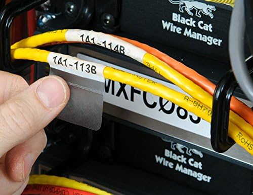 Brady Authentic (M21-750-427) Self-Laminating Wire Wrap for Control and Electrical Panels, Datacom Cable, Black on White- For M210, M210-LAB, M211, BMP21-PLUS and BMP21-LAB Printers, .75" W, 14' L - Image 2