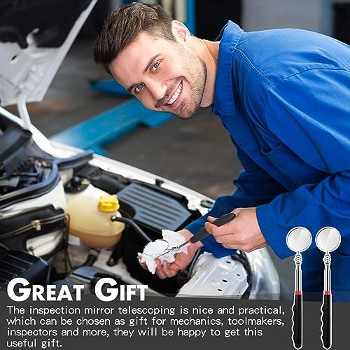Copkim 2 Pcs Telescoping Inspection Mirror Mechanics Mirror,50mm,Black - Image 6