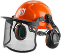 Husqvarna 592752601 Chainsaw Helmet with Metal Mesh Face Shield, Adjustable Ear Muffs for Hearing Protection, and Sun Peak, HDPE Forestry Helmet Shell, Orange by Unknown