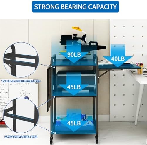 PUNCIA 3-Tier Movable Heat Press Table Foldable Stand with Workbench - Image 3