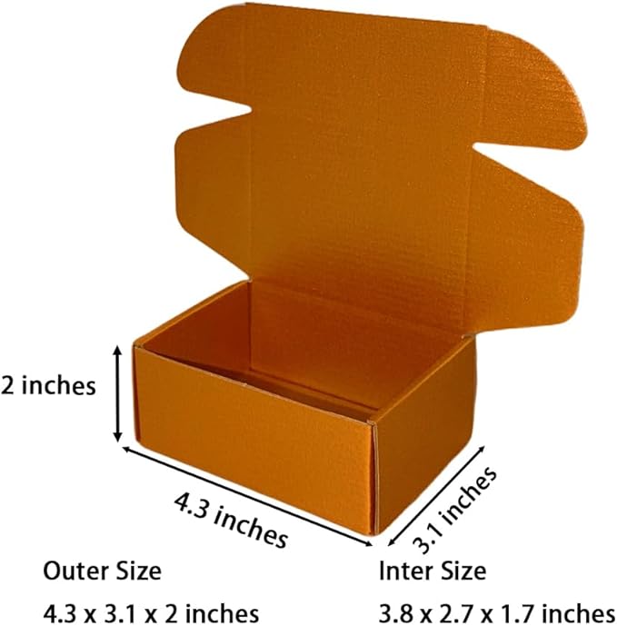 50 Pcs 4.3 x 3.1 x 2 inches Mini Size Corrugated Cardboard Gift Boxes - Image 2