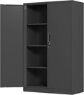 Metal Storage Cabinet with Locking Doors and 3 Adjustable Shelves, 53.5-Inch by JINKERFURNITURE