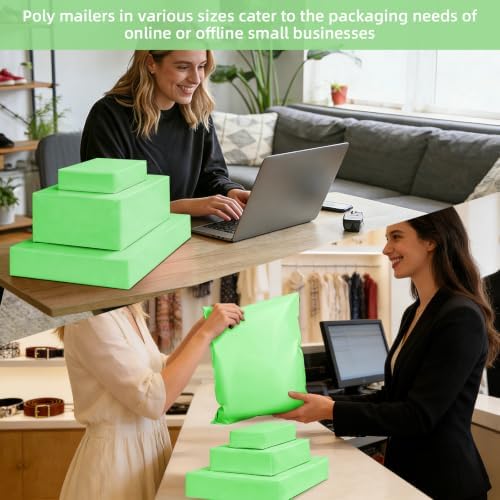 Famagic Poly Mailers Multi Size 10x13", 12x15.5", 14.5x19" 60 Pack (20 Per Size) Mint Green Shipping Bags for Clothes Self Seal Shipping Envelopes Waterproof and Tear-Proof Packaging Bags - Image 7