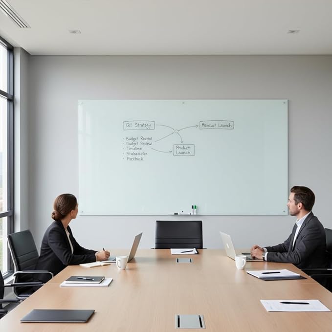 Dex Board 72" x 48" Large Glass Whiteboard Frameless Tempered Glass Dry Erase - Image 4