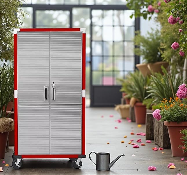 Heavy-Duty Commercial Storage Cabinet (Red, 36" W x 18" D x 72" H) - Image 6
