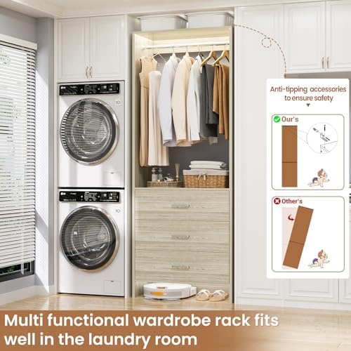 Aheaplus 1.8FT Closet System with Drawers, 21.5’’ Closet Organizer - Image 3
