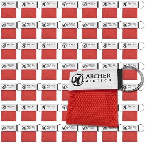 CPR Keychain Face Shields with One-Way Valve, 50 Pack by ArcherMedTech