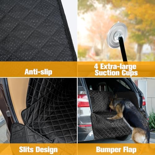 PETICON SUV Cargo Liner for Dogs, PU Leather Trunk Cover with Bumper Flap - Image 7