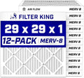 Filter King 29x29x1 Air Filter MERV 8, AC Furnace Filters (12-Pack) by FilterKing