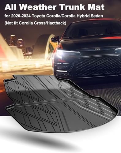 2020-2025 Corolla Cargo Liner for Toyota Corolla/Corolla Hybrid Sedan (Not Fit Corolla Cross & Hatchback Model) - Custom Fit Trunk Mat - All Weather Cargo Mat for Toyota Corolla 2020-2025 - Image 2