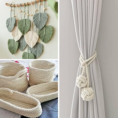 NOANTA Natural Macrame Cord 3mm x 220Yards, Beige Cotton Rope Macrame Yarn - Image 3