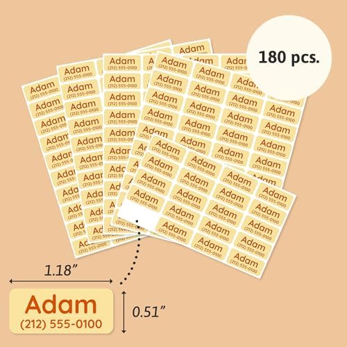 TeddyLabels - Clothing Labels for Nursing Home (180) – Self-Adhesive Name Tags for Clothes and Personal Items. Personalized Labels for Daycare, Nursing Homes, and Laundry Use - Yellow - Image 6