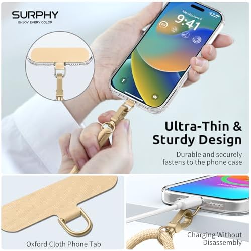 SURPHY Phone Lanyard Crossbody, Phone Strap Crossbody with 2 Tether Tabs - Image 4