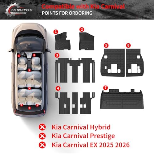 Floor Mats for 2022-2026 Kia Carnival 8 Seater MPV Gas Only - Image 2