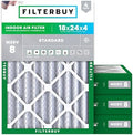 Filterbuy 18x24x4 Air Filter MERV 8 Dust & Allergy Defense (4-Pack) by Filterbuy