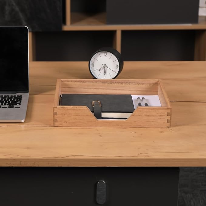 Wood Letter-Size Tray for Office Desktop Organizer - Image 8