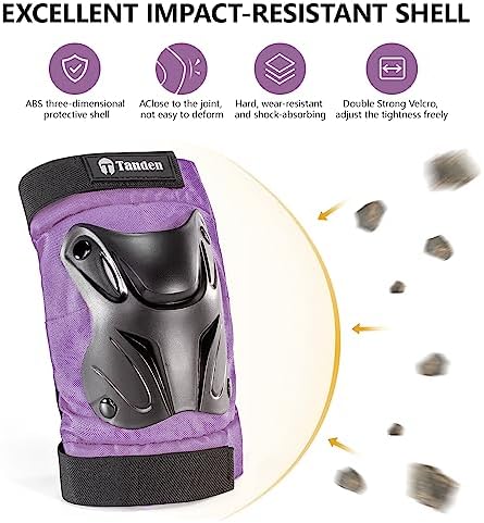 Tanden Skating Protective Gear Knee and Elbow Pads Wrist Guards for Roller Skating Skateboarding, Skate Pads Adult Knee Pads - Image 5