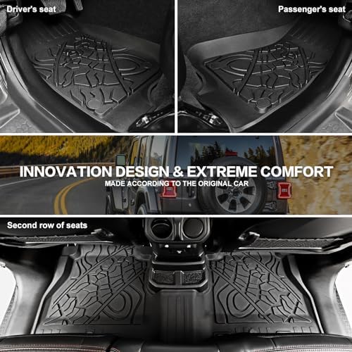 Cargo Mats for 2018-2026 Jeep Wrangler JL 4X4 Floor Liners with Trunk Mat All Weather TPE Protector Rear Floor Trunk Liners for 18-26 Wrangler JL 4X4 4 Door Accessories - Image 4