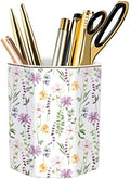 Ceramic Floral Pencil Pen Holder, Cute Stationery Holder for Office, Makeup Brush Holder for Girl Women, Pretty Flower by WAVEYU