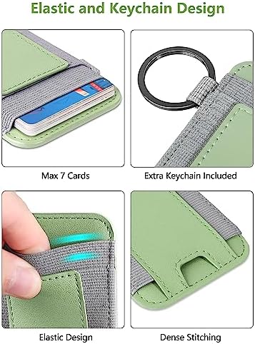 ExtreLife For Magsafe Wallet, Strongest Magnetic Wallet for iPhone 17/16/15/14/13/12 Series, Magnetic Card Holder with 2 Card Slots, RFID Blocking, Vegan Leather, Hold 7 Cards, Light Green - Image 3