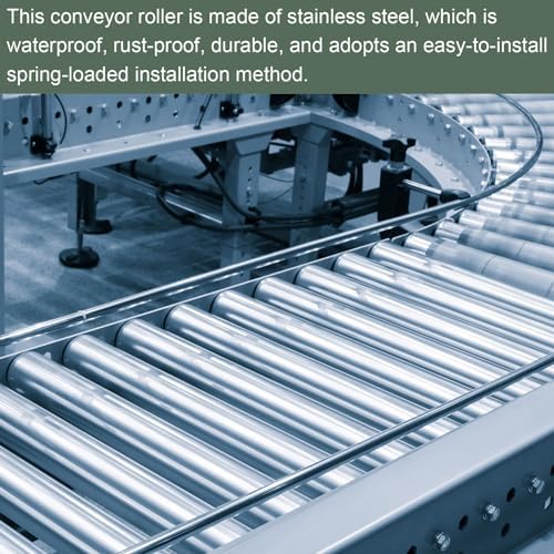 YOKIVE 2 Pcs Conveyor Roller, Stainless Steel Roller Replacement | Smooth Movement, Great for Factories, Warehouses Use (Silver, 1 Inch Dia, 20 Inch Length) - Image 4