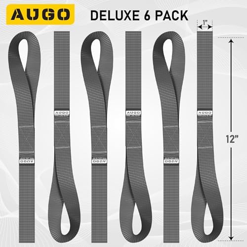 Soft Loop Tie Down Straps - 1,500 Load Capacity & 4,500 Lbs Breaking Strength - 6 Pack - Loops for Securing ATV, UTV, Motorcycles, Scooters, Dirt Bikes, Lawn & Garden Equipment - by AUGO - Image 4