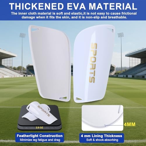 Kids Soccer Shin Guards 2 Pairs Slip-in Youth Shin Pads for Boys Girls, Lightweight PP+EVA Soccer Protective Gear Fits with Shin Guard Sleeves(not Included), Toddler to Teen Sizes Multiple Colors - Image 4