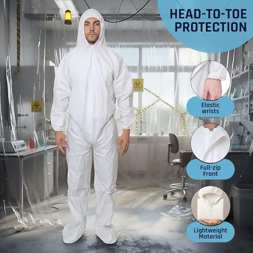 Microporous Disposable Coveralls, Protective Suit with Elastic Wrists & Ankles, Optional Hood & Boots - Image 2