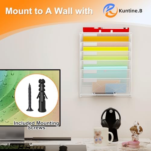 Kuntine.B Wall File Organizer Office Hanging Magazine Holder Wall File Organizer for Office Home - Image 4