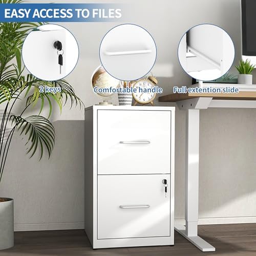 2 Drawer File Cabinet with Lock,Metal File Cabinet for Home Office - Image 4