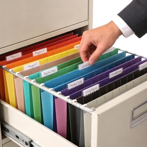 SUNEE Hanging File Folders, 100 Pack Letter Size Hanging File Folders with 1/5-cut Tabs, Stay Organized for Your Home and Office Bulk File, Documents and Paper, 10 Assorted Colors - Image 6