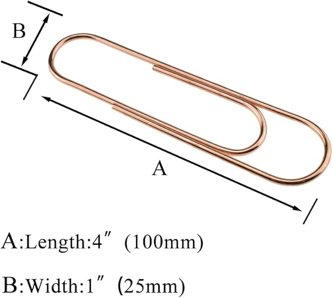 HAHIYO Paper Clips Sturdy 4 inches Length 14 Pack Paperclips Heavy Duty Tight - Image 2