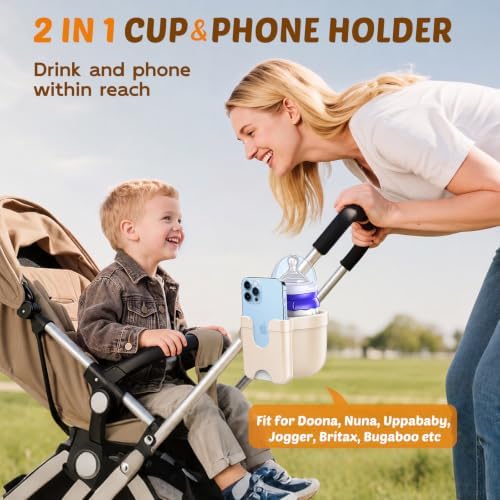 Cup Holder for Walker: Stroller Cup Holder Attachment with Phone Holder - Image 6