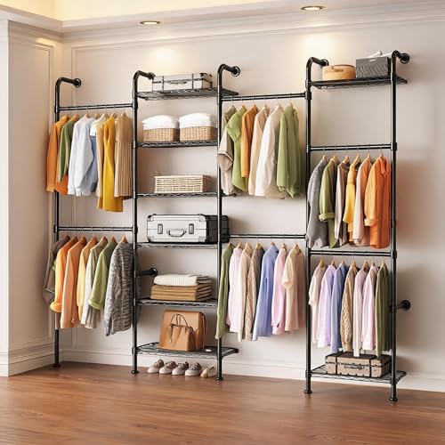 Garvee L4 Wall Mounted Pipe Closet System, Matte Black by Garvee