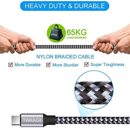 USB C Cable Fast Charging Nylon Braided 3Pack 6ft USB A to Type C Cord - Image 4