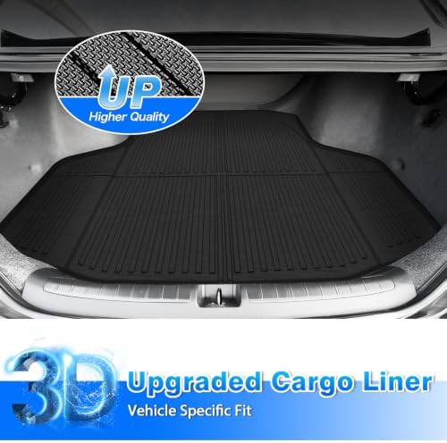 Cartist Cargo Liner Compatible with Honda Accord & Accord Hybrid 2018-2022 All Weather Rear Trunk Mat High Side Waterproof TPE Black - Image 2