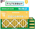 Filterbuy 16x16x2 Air Filter MERV 11 Pet & Allergy Defense (4-Pack) by Filterbuy