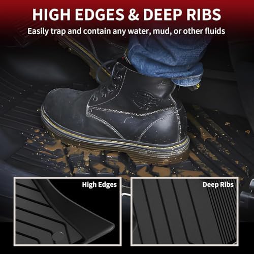 LASFIT Floor Mats for BMW X5 (F15) 2014-2018 / for BMW X6 (F16) 2015-2019, Custom Fit TPE All Weather Floor Liners 1st & 2nd Row Car Mat, Black - Image 5