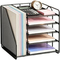 OPNICE Desk Organizer, 5-Tier Paper Organizer Letter Tray, Black by OPNICE