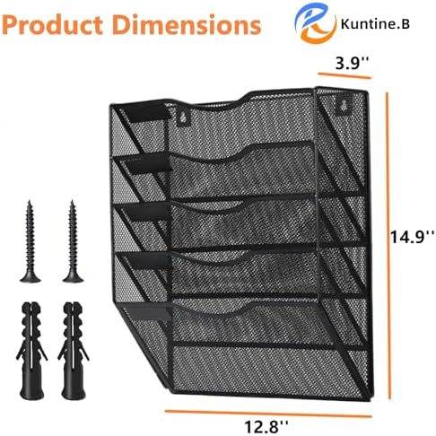 Kuntine.B Wall File Organizer Office Hanging Magazine Holder Wall File Organizer for Office Home - Image 2