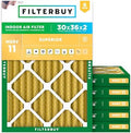 Filterbuy 30x36x2 Air Filter MERV 11 Pet & Allergy Defense (6-Pack) by Filterbuy