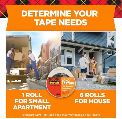 Scotch Long Lasting Storage Shipping Packaging Tape, 1.88" x 38.2 yd, 1 Roll with Dispenser (3650S-RD-ESF) - Image 5